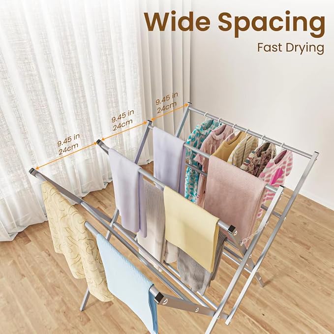 Whitmor Oversized Metal Drying Rack, Silver