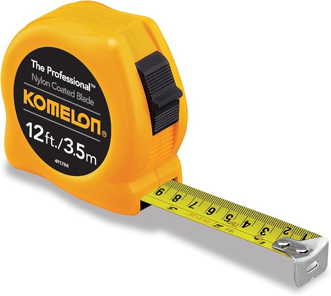 Komelon 4912IM The Professional 12-Foot Inch/Metric Scale Power Tape, Yellow