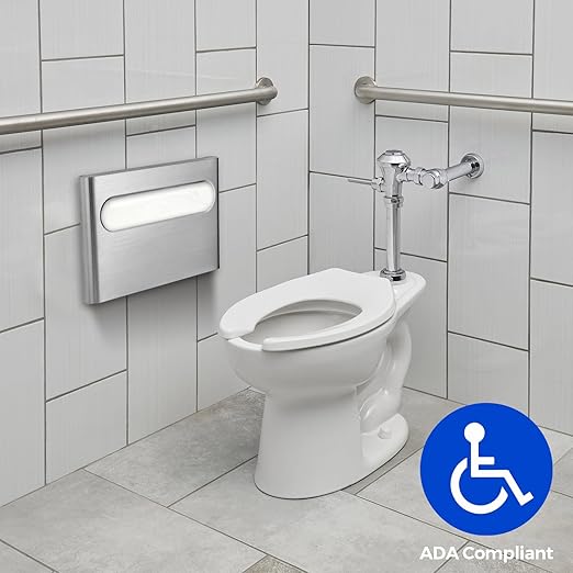 Stardrix Slim Brushed Stainless Steel Toilet Seat Cover Dispenser – Designer Wall-Mount Holder with Curved Edges and Large Capacity for Single or 1/2 Fold Covers, Aesthetic and Modern Look