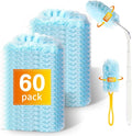 60 Duster Refills with Handle, Multisurface 360 Dusters with 3ft Extendable Handle and 1 Short Handle, Disposable Duster Kit for Dusting Furniture Blinds Fans Wall (60 Duster Refills + 2Handles)