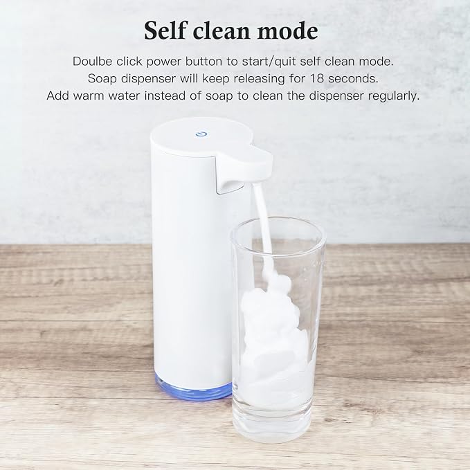 LAOPAO Automatic Soap Dispenser Foaming: Rechargeable Touchless Soap Dispenser Stainless Steel Foam Soap Dispenser for Bathroom Hand Soap Pump for Kitchen Xmas Gift, 9oz, White