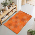 Entryway Area Rug 2'x3', Orange Halloween Washable Small Area Rugs for Kitchen Bathroom Bedroom Office Laundry, Black White Net Halloween Non Slip Door Mat Indoor Entrance Floor Throw Carpet