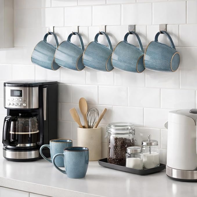 GBhome Ceramic Coffee Mugs Set of 6, 12oz Stoneware Coffee Mugs Set For Dad Mom Women MEN, Light Weight Ceramic Coffee Cups for Latte/Tea/Beer/Hot Cocoa, Dishwasher & Microwave Safe