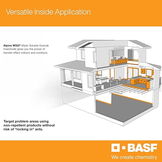 BASF Alpine WSG Water Soluble Granule Insecticide, Indoor Outdoor Pest Control for Ants, Flies, Bed Bugs, German Cockroach, .35 Ounce Packet (1 Count)