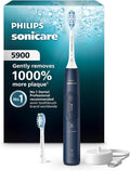 Philips Sonicare 5900 Series Electric Toothbrush, Pressure Sensor, 6 Brushing Settings, SmarTimer, BrushPacer, 21-Day Runtime, Gentle Professional-Clean Feel, for Sensitive Gums, Navy, HX7133/02