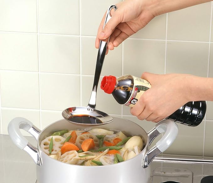 Yoshikawa YJ2775 Cooking Iroha Ladle, Graduated Horizontal Mouth, Silver, 2.4 fl oz (70 ml)
