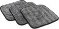 The Rag Company Gauntlet Car Drying Towel, Ultra-Absorbent 70/30 Blend Korean Microfiber, Dries Vehicles Faster Without Scratching, 900 GSM, 12x12 Inches, Ice Grey/Grey, 3-Pack