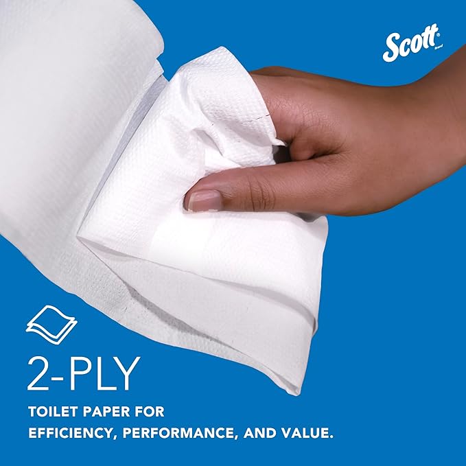 Scott Professional High-Capacity Jumbo Roll Toilet Paper, Bulk (07805), 2-Ply, Septic Safe, White, Non-Perforated (12 Rolls at 1,000' Each, 12,000'/Case)