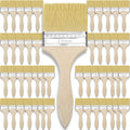 Remerry 96 Pcs 3 Inch Paint Brushes Bulk, Natural Bristle Chip Brushes with Wooden Handle, Flat Art Applicators for Wall, Furniture, Kids, Fences Details
