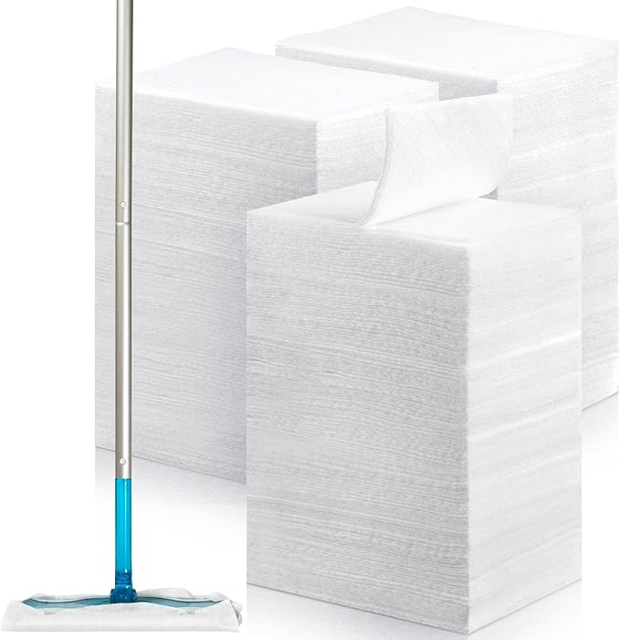 Hoolerry 900 Count Dry Sweeping Cloths Compatible with Swiffer Sweeper, Disposable Dry Mop Refills, Dusting Cloths Duster Refills Mop Pads for Hardwood Tile Vinyl Floor, 11.81 x 8.66 Inch