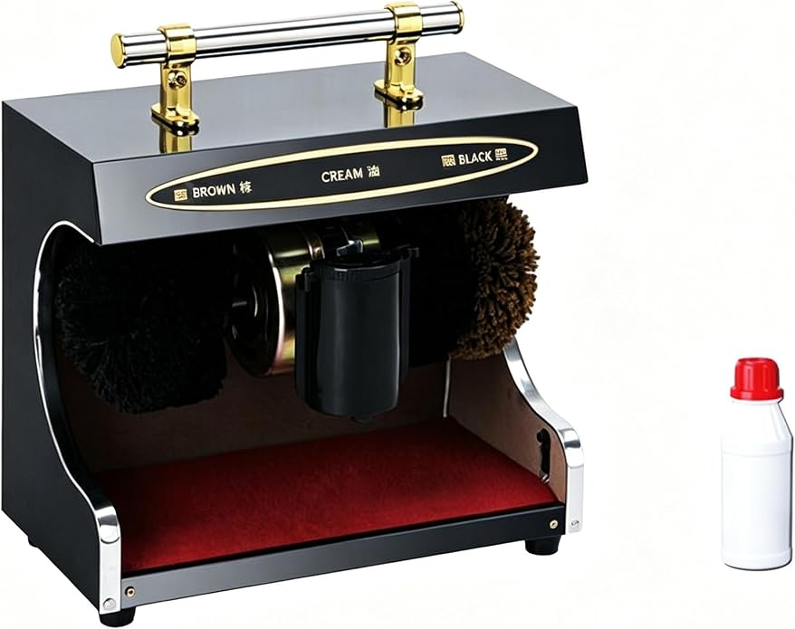 Electric Automatic Shoe Polisher Cleaner 80W | Automatic Shoe Polishing Machine Featuring Sensor, Oil Reservoir, Stainless Steel Design for Home and Hotels