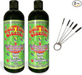 Green Piece® Glass Cleaner 2 Bottles (Made in USA) -16 oz and 5 Piece Mini Metal Nylon Tube Pipe Cleaner Brush Set with Keychain Ring Combo
