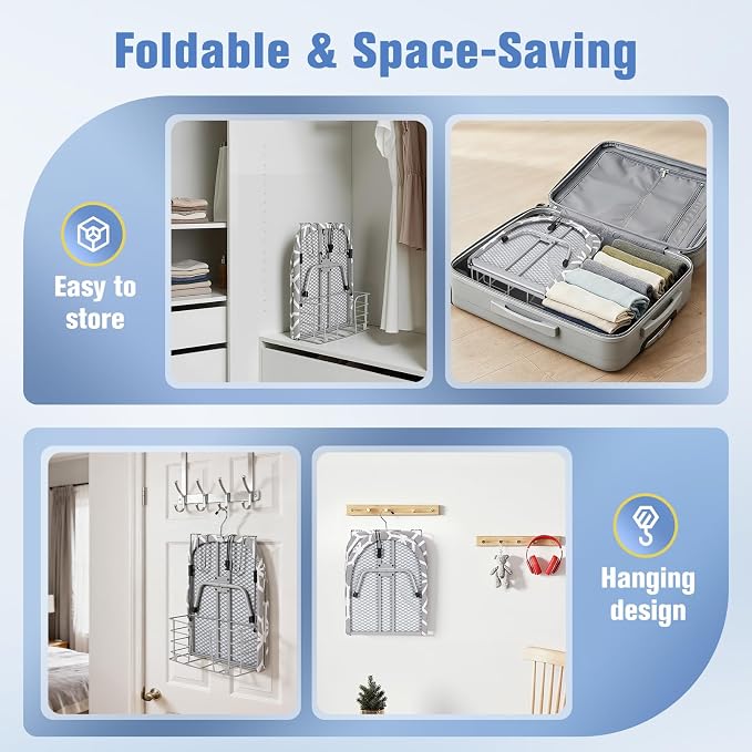 Tabletop Ironing Board, Foldable Small Ironing Board with Iron Holder Portable Mini Iron Board for Small Spaces Compact Table top Small Ironing Table for Dorms, Aprtment, RVs, Travel, 32"x12"