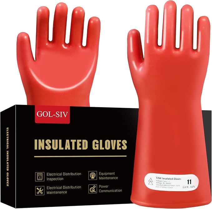 Insulated Electrician Gloves - Class 1 ASTM Compliant High Voltage Dielectric Electrical Gloves For Electrician,Electrical Safety Gloves 8000V AC
