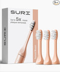 SURI Recyclable Plant-Based, Electric Toothbrush Heads - Long Lasting Replacement Heads | Compatible Only Sonic Electric Toothbrush - Sunset Bloom, Pack of 3