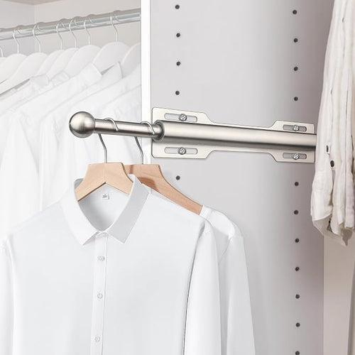 12" Valet Rod for Closet Pull Out (2 Pack, Brushed Nickel)