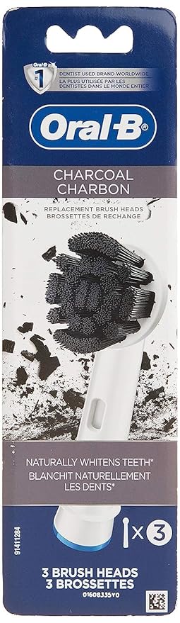 Oral-B Charcoal Electric Toothbrush Replacement Brush Heads Refill, 3 Count