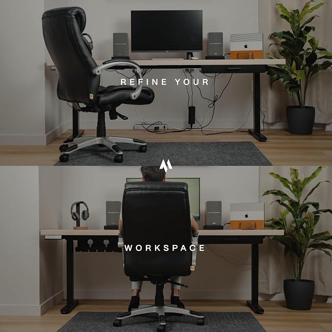 COREMINDED No-Drill Under Desk Cable Management Tray, 2-Pack, Large | Wire & Cord Organizer for Standing Desk or Table, Power Strip Holder, Hides Cables, Home Office Cord Hider, Carbon Steel