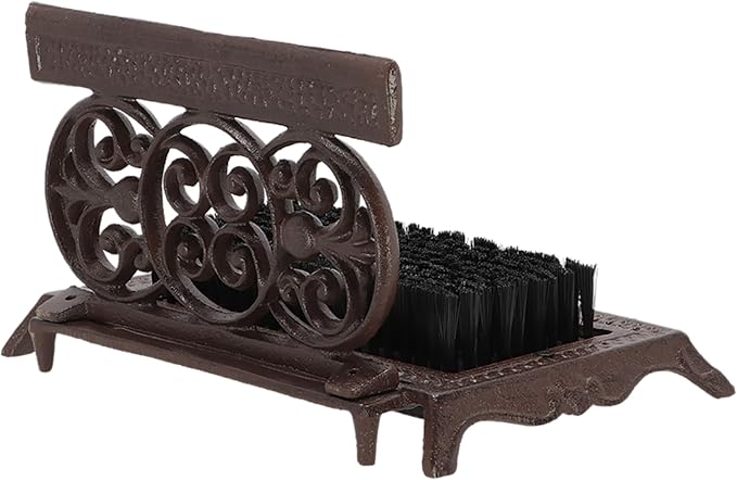 Esschert Design USA LH53 Cast Iron Shoe Scraper with Brush