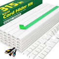 AZEN Cord Hider Kit, 315in Cord Covers for Wires on Wall, Paintable Wire Covers for Cords on Wall, Wire Hiders, Self-Adhesive Cable Hider Cord Organizer, 20X L14.5X W0.96x H0.57in