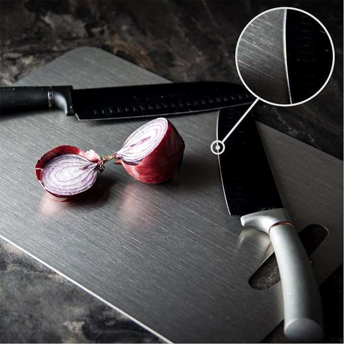 304 Stainless Steel Cutting Board Set,Cutting Boards Non Toxic | Metal Cutting Boards for kitchen, Dishwasher Safe, Chopping Boards for Meat Vegetable Fruit(15"x 11",13"x 9",10"x 6")