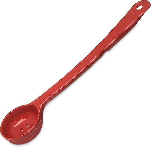 CFS 396105 Perforated Long Handle Portion Control Spoon, 2 oz, Red (Pack of 12)