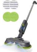 Cordless Electric Mop, Lightweight Electric Floor Mop with Detachable Water Tank, Water Sprayer & LED Headlights, Self-Propelled Floor Cleaner for Hardwood Tile Laminate Floor, Long-Lasting Battery