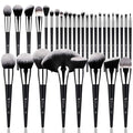 DUcare 32Pcs PRO Grade Makeup Brushes Set Premium Ultra-soft Synthetic Foundation Contour Powder Blush Concealer Eyeshadow Classic Black Professional Make up Brushes