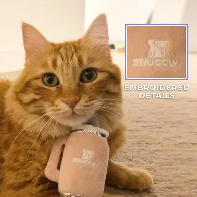 Haute Diggity Kitty Vuiton Monogram Balls + Snuggly Cups Set, Plush Cat Toys Catnip Filled with Interactive Crackle Sound, Safe & Durable Toys for Cat & Kitten, 6 Pcs