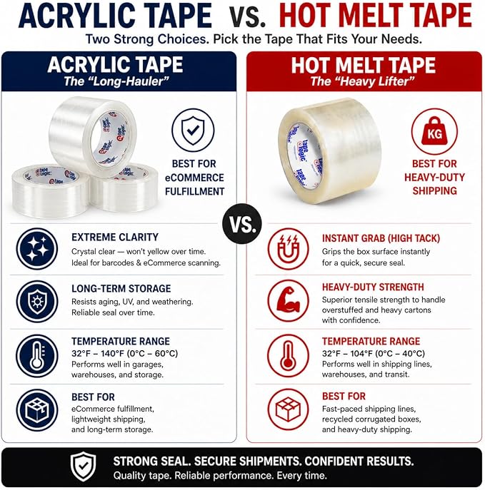 Tape Logic Packing Tape 2-Rolls & Dispenser, 2" x 55 yd 2.6 Mil - Heavy Duty Clear Packaging Tape Roll for Shipping, Moving, Order Fulfillment