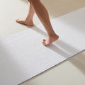TYUU Bathroom Runner Rugs, Long Bath Mat Runner Washable Thin Quick Dry Low Pile Bathroom Runner Rugs Non Slip, White 24"x70"