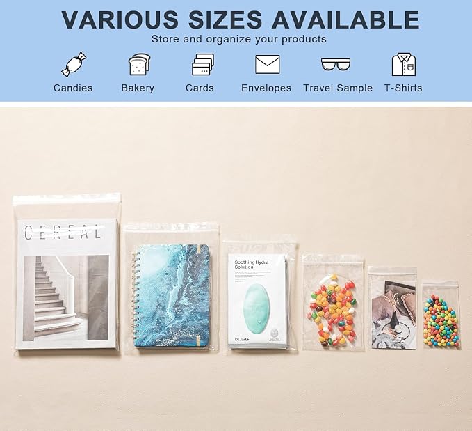 joybest 10 X 13 Inch (1000 Pcs) Clear Plastic Bags, Reclosable Zipper Poly Bags with Resealable Zip Top Lock for Clothing, T-Shirt, Travel, Storage, Packaging & Shipping