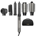 7MAGIC 6 in 1 Multi Hair Styler Dryer Brush, 110,000 RPM High-Speed, Negative Ionic, Fast Drying for Professional Blow Dry, Curling, Volumizing, Straightening and Styling, Silver