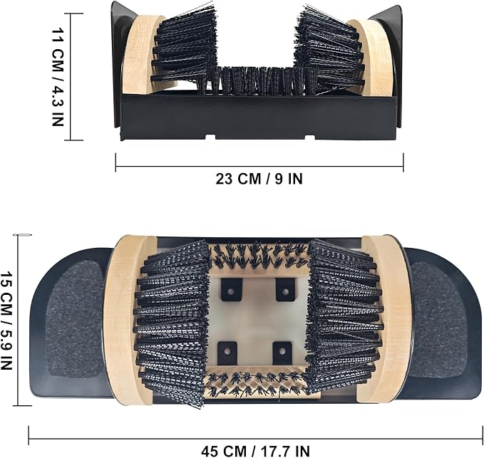 Earl Diamond Boot Scrubber - Outdoor Shoe Scraper Cleaner Brush - Heavy Duty Durable Shoe Cleaning Brush (with Pedal)