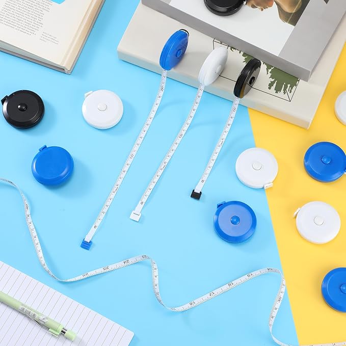Kigeli 100 Pcs Tape Measure 60 Inch Retractable Measuring Tape Soft Small Measurement Tape Mini Sewing Fabric Tape Measurer Flexible Pocket Cloth Fabric Measurement Digital Tape for Body