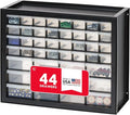 IRIS USA 44-Drawer Small Parts Organizer, Made in USA, Storage Drawers for Screws, Nuts, Bolts, Electronics, Hardware, Beads, Crafts, Building Bricks, Stackable Garage Storage Cabinet, Black
