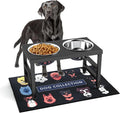 Metal Raised Dog Bowl, 10" Elevate Dog Feeder Stand, 2 Bowls & Non-Slip Mat
