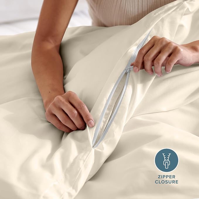 Bare Home Bedding Duvet Cover King Size - Premium 1800 Super Soft Collection - Lightweight, Cooling - Soft Breathable Bedding Duvet Cover (King, Sand)