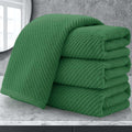 VOOVA & MOVAS Hand Towels 4PC, 100% Cotton, 18x28 in, Hunter Green | Quick Dry, Thick, Soft, Absorbency, Bathroom Essentials Set, Suitable For Household, Guest Bathroom, Spa