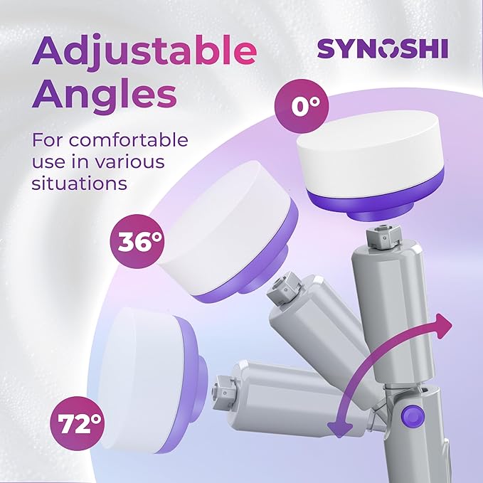 Synoshi PRO Electric Spin Scrubber & Magic Melamine Sponge Heads (3 Units), Bathroom and Shower Scrubber, Kitchen Cleaning, Adjustable Angles, 2 Speed