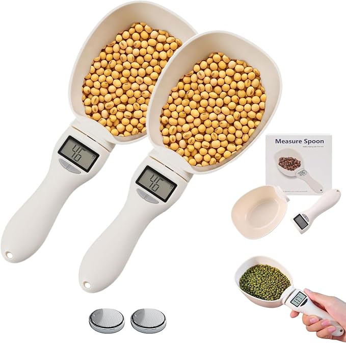 2026 New Electronic Digital Measuring Spoon, Electronic Measuring Cup Scale 800g / 0.1g High Precision with LCD Screen, Upgrade Display Electronic Measuring Spoon for Daily Meals (2 Sets)