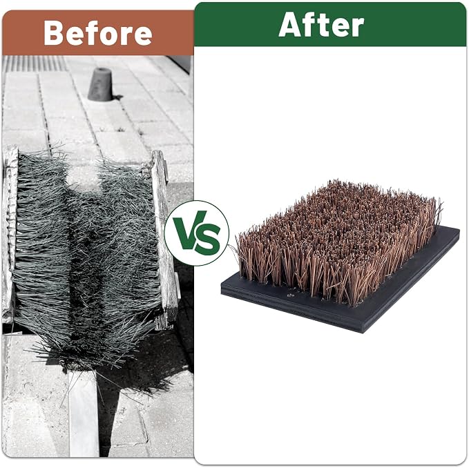 Heavy Duty Boot Scraper Brush Outdoor, Cast Iron Shoe Scrapers with Brushes, Boot Scrubber and Boot Cleaner Brush for Entryway, Garden, Farm (Replacement Bristle Brush)
