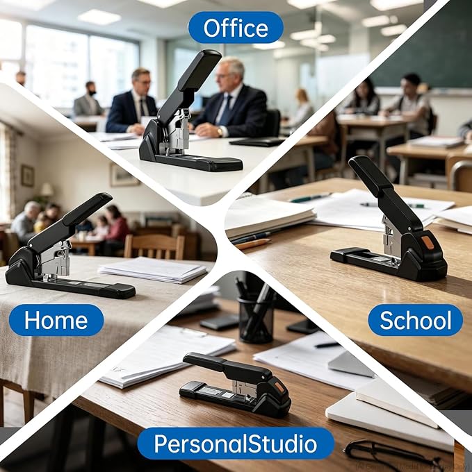 Heavy Duty Stapler, Industrial Grade, 240 Page Capacity, Ergonomic, Effortless, Extra Large Desktop Stapler, Suitable for Offices and classrooms, Anti-Jamming Metal Construction, Includes Staples.