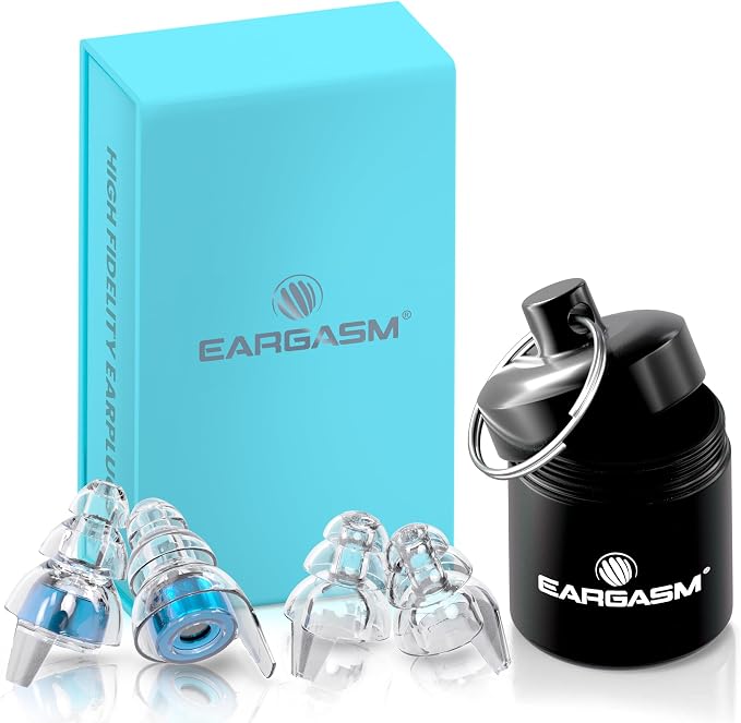 Eargasm High Fidelity Blue Earplugs for Concerts, Festivals, Musicians, DJs, Night-Life, Motorcycle Hearing Protection - Reusable Ear Plugs for High Fidelity Noise Reduction up to 21 dB