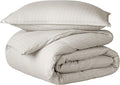 Bare Home Bedding Duvet Cover Extra Long Size - Premium 1800 Super Soft Collection - Lightweight, Cooling - Soft Textured (Twin/Twin XL, Pinstripe - Stone/White)