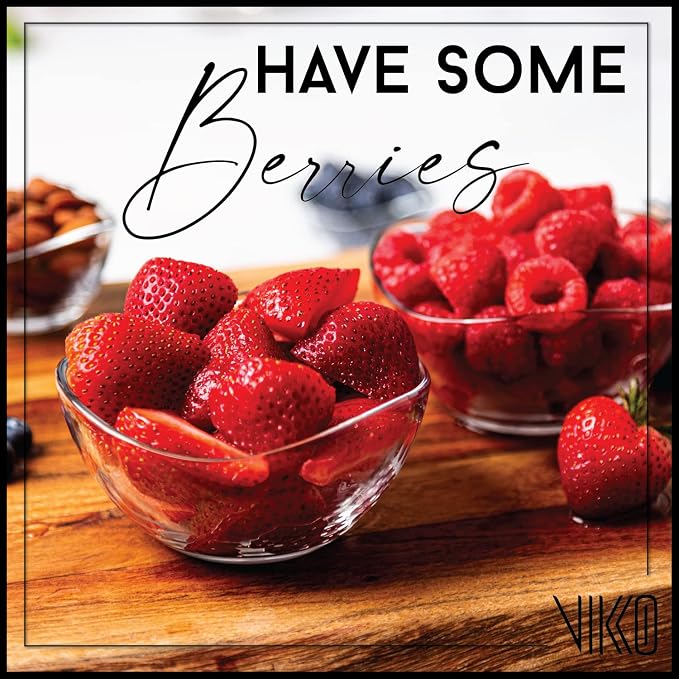 Vikko Dessert Bowls - Set of 12 Small Glass Ice Cream Bowls, 7 Ounce, Microwave and Dishwasher Safe