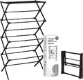 ZOES HOMEWARE 4-Tier Clothes Drying Rack, 4ft High Foldable Drying Rack Clothing for Indoor & Outdoor, Portable Collapsible Laundry Dryer for Laundry Room and Apartment, Black 29" L x 49" H x 11.5" W
