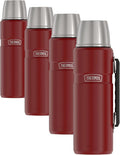 THERMOS Stainless King Vacuum-Insulated Beverage Bottle, 40 Ounce, Rustic Red (Pack of 4)