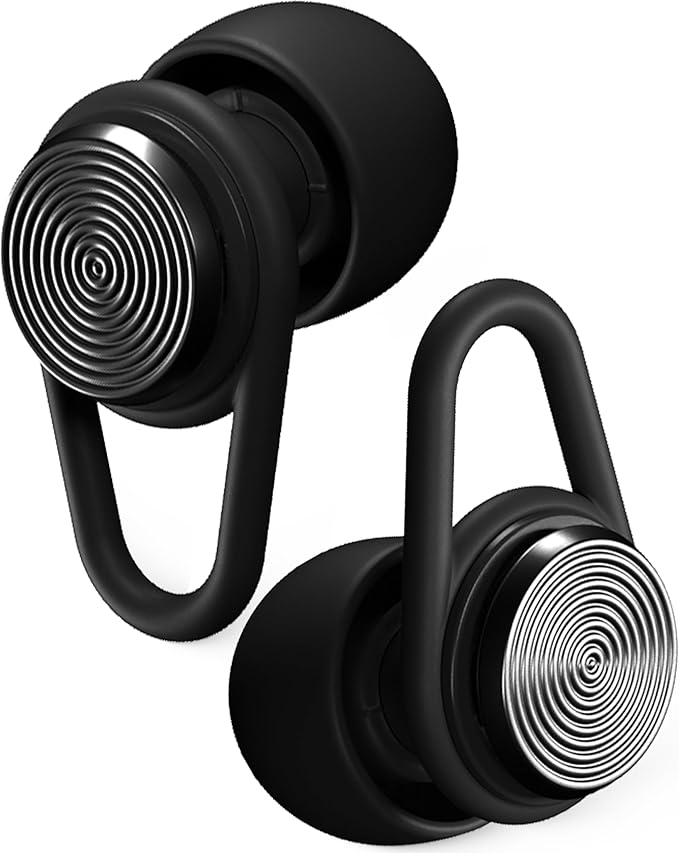 Hears One Ear Plugs for Noise Reduction - Patented Reusable Concert Earplugs, 20dB SNR Sound Reduction, Hypoallergenic for Musicians, Motorcycle and Sleeping with 4 tip Sizes - Silver Night