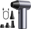 COSANO Full-Metal Jet Dry Mini Blower – 300,000 RPM Electric Air Duster – Rechargeable Compressed Air Blower – High-Power Air Duster with 3 Speeds & 4 Nozzles for Keyboards, Car and Outdoors Cleaning